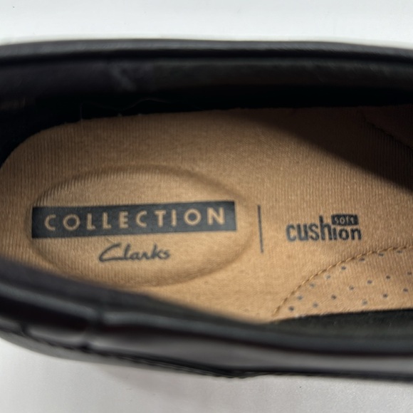 Clarks Collection Black Leather Loafers Size 9.5 BLO6345D - Picture 6 of 7